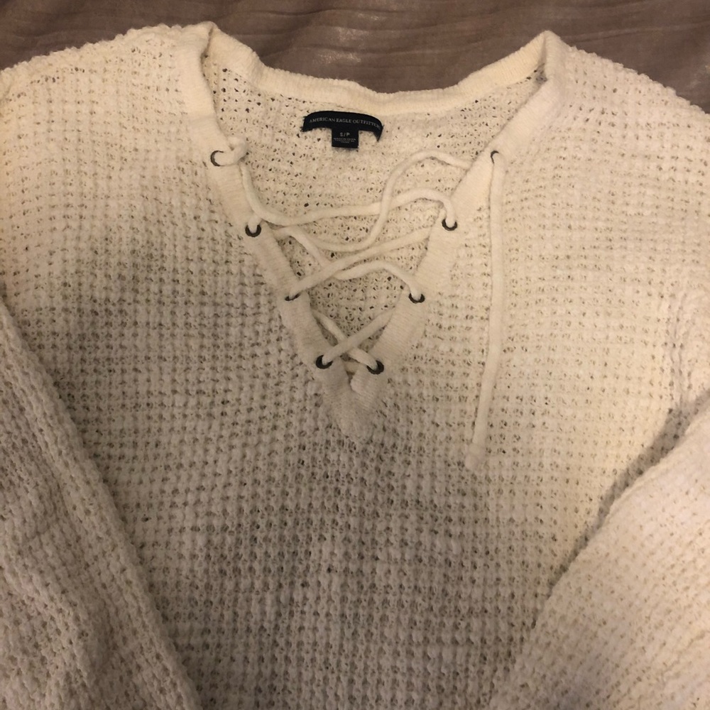 American Eagle lace up sweater - S - Picture 2 of 6